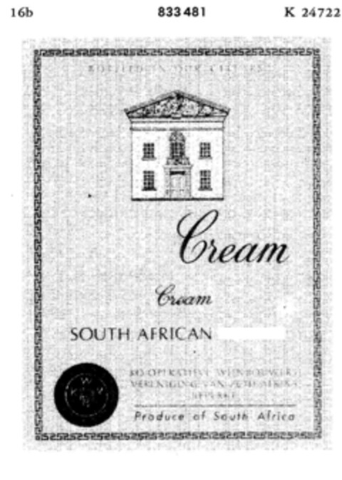 Cream SOUTH AFRICAN Logo (DPMA, 03.08.1965)