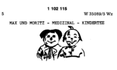 MAX UND MORITZ - MEDIZINAL - KINDERTEE Logo (DPMA, 22.04.1985)