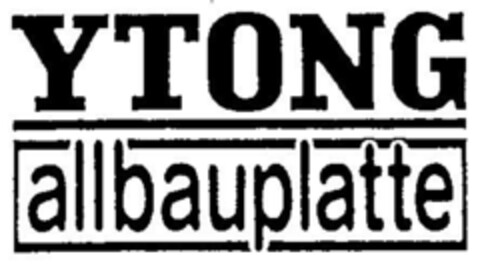 YTONG  allbauplatte Logo (DPMA, 09/28/1990)