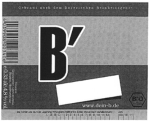 B' Logo (DPMA, 06.03.2009)