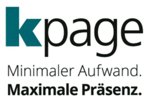 kpage Minimaler Aufwand. Maximale Präsenz. Logo (DPMA, 12.08.2015)