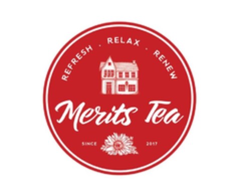 Merits Tea SINCE 2017 REFRESH RELAX RENEW Logo (DPMA, 14.08.2017)