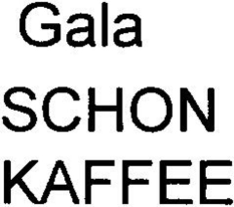 Gala SCHON KAFFEE Logo (DPMA, 15.10.1997)