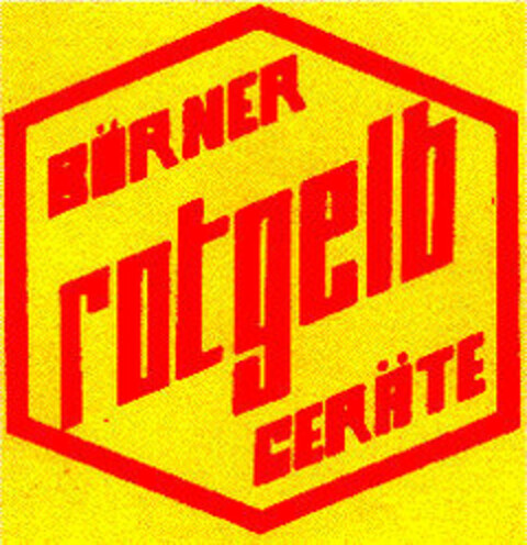 BÖRNER rotgelb GERÄTE Logo (DPMA, 10/02/1974)