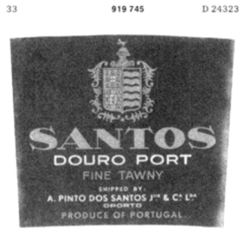 SANTOS DOURO PORT Logo (DPMA, 03/05/1970)