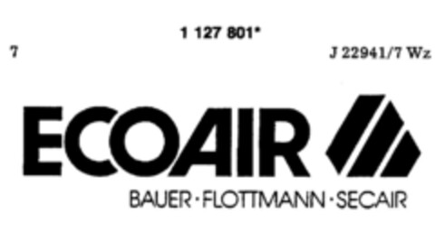 ECOAIR BAUER FLOTTMANN SECAIR Logo (DPMA, 05/07/1988)