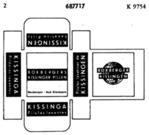 BOXBERGERS KISSINGER PILLEN Bad Kissinger Logo (DPMA, 26.01.1955)