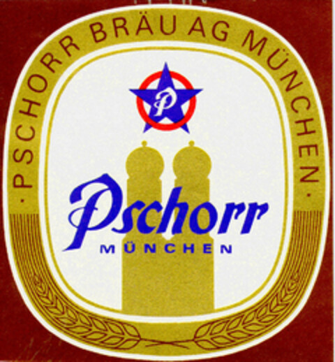 PSCHORR BRÄU AG MÜNCHEN   P  Pschorr MÜNCHEN Logo (DPMA, 30.04.1971)