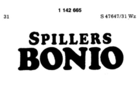 SPILLERS BONIO Logo (DPMA, 22.12.1988)