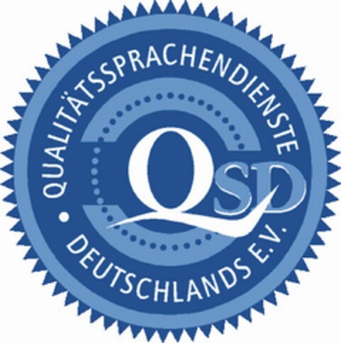 QUALITÄTSSPRACHENDIENSTE QSD DEUTSCHLANDS E.V. Logo (DPMA, 07.09.2014)