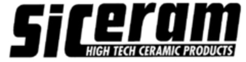 SiCeram HIGH TECH CERAMIC PRODUCTS Logo (DPMA, 09.04.1998)