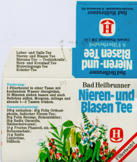 Bad Heilbrunner Nieren- und Blasen Tee Logo (DPMA, 05.06.1981)