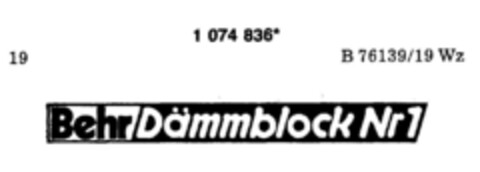 BehrDämmblock Nr1 Logo (DPMA, 24.01.1985)