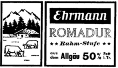 Ehrmann ROMADUR Logo (DPMA, 03/02/1968)