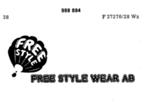 FREE STYLE WEAR AB Logo (DPMA, 22.04.1977)