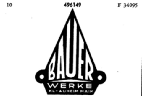 BAUER WERKE KL-AUHEIM MAIN Logo (DPMA, 01/30/1937)