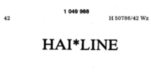 HAI LINE Logo (DPMA, 30.06.1982)