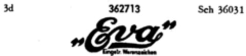 "Eva" Eingetr. Warenzeichen Logo (DPMA, 04.10.1926)