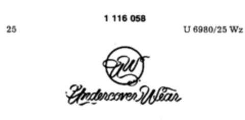 UW Undercover Wear Logo (DPMA, 06/05/1987)