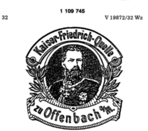 Kaiser-Friedrich-Quelle zu Offenbach Logo (DPMA, 25.06.1986)