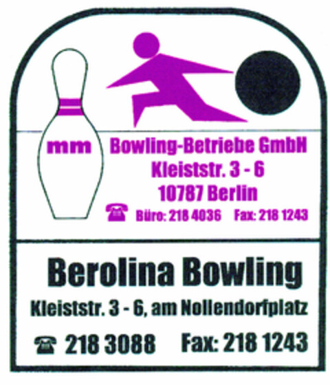 mm Bowling- Betriebe Logo (DPMA, 04/25/2000)