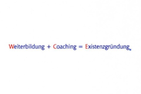 Weiterbildung + Coaching = Existenzgründung Logo (DPMA, 16.10.2001)