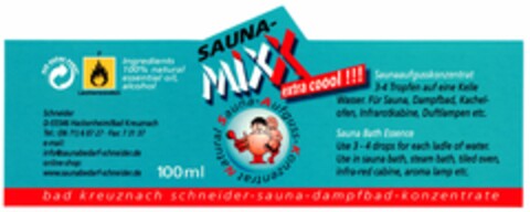 SAUNA-MIXX extra coool!!! Logo (DPMA, 12.01.2006)