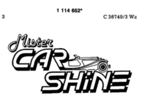 Mister CAR SHiNE Logo (DPMA, 18.08.1987)