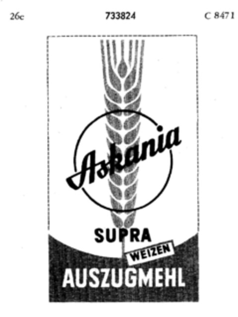 Askania SUPRA WEIZEN AUSZUGSMEHL Logo (DPMA, 17.11.1958)