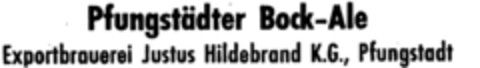 Pfungstädter Bock-Ale Exportbrauerei Justus Hildebrand K.G., Pfungstadt Logo (DPMA, 11/19/1951)