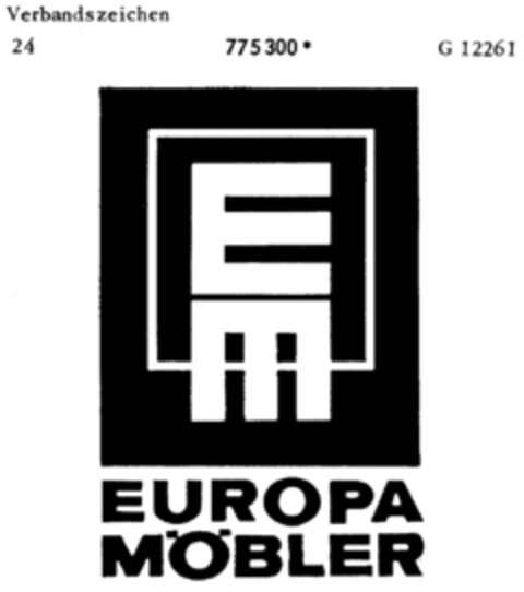 EM EUROPA MÖBLER Logo (DPMA, 01.03.1963)