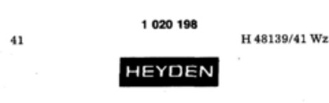 HEYDEN Logo (DPMA, 05.11.1980)