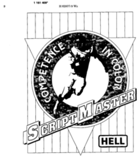 SCRIPT MASTER COMPETENCE IN COLOR HELL Logo (DPMA, 27.01.1990)
