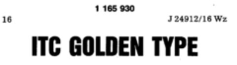 ITC GOLDEN TYPE Logo (DPMA, 13.03.1990)