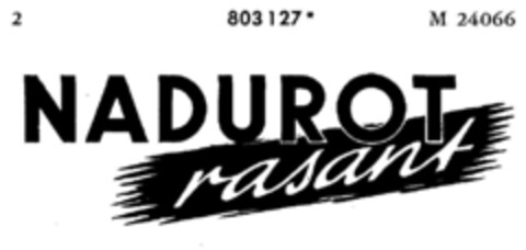 NADUROT rasant Logo (DPMA, 25.02.1965)
