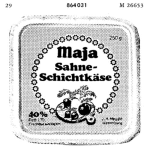 Maja Sahne-Schichtkäse Logo (DPMA, 15.09.1966)