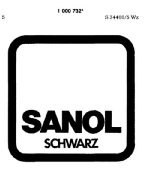 SANOL SCHWARZ Logo (DPMA, 05.01.1980)