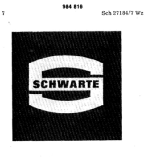 SCHWARTE Logo (DPMA, 12.06.1978)