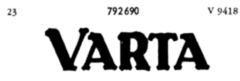 VARTA Logo (DPMA, 25.09.1963)