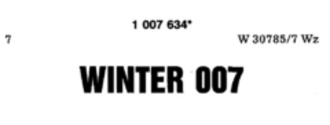 WINTER 007 Logo (DPMA, 07/09/1980)