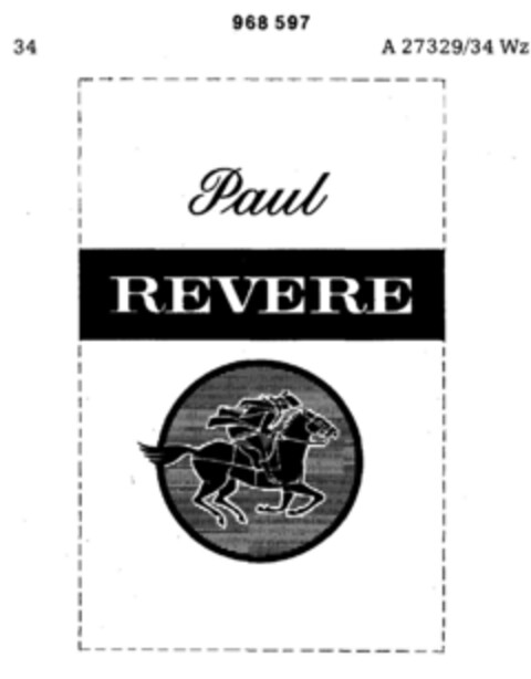 Paul REVERE Logo (DPMA, 12.09.1975)