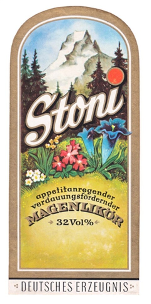 Stoni appetitanregender verdauungsfördernder MAGENLIKÖR Logo (DPMA, 10.07.1964)