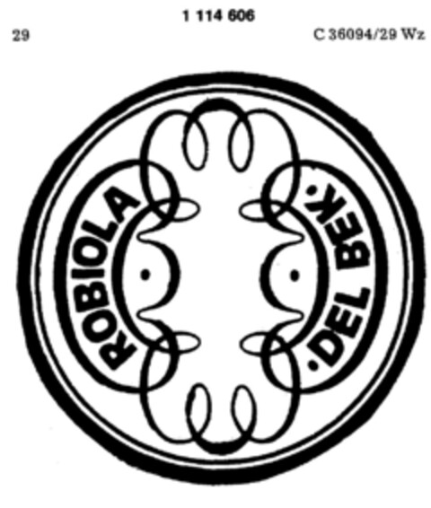 ROBIOLA DEL BEK Logo (DPMA, 02/05/1987)