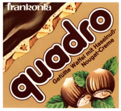 frankonia quadro Gefüllte Waffel mit Haselnuß-Nougat-Creme Logo (DPMA, 18.10.1978)