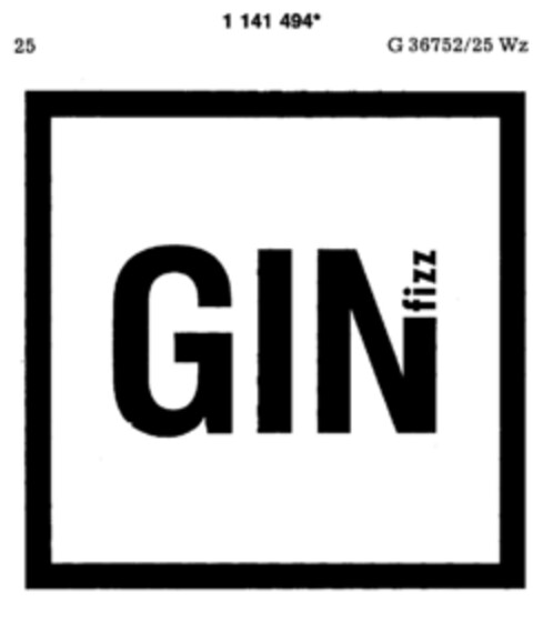 GIN fizz Logo (DPMA, 05.05.1989)