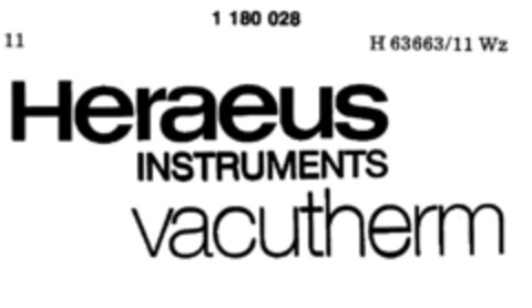 Heraeus INSTRUMENTS vacutherm Logo (DPMA, 06/05/1990)