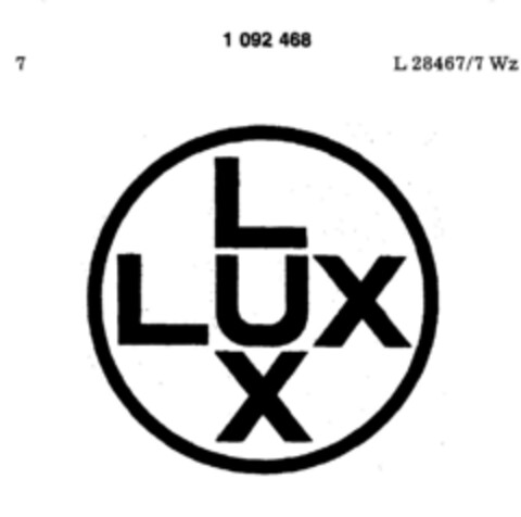 LUX Logo (DPMA, 31.08.1985)