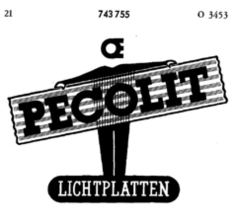 PECOLIT LICHTPLATTEN Logo (DPMA, 12/12/1959)