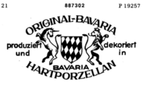 ORIGINAL-BAVARIA HARTPORZELLAN Logo (DPMA, 10/09/1970)