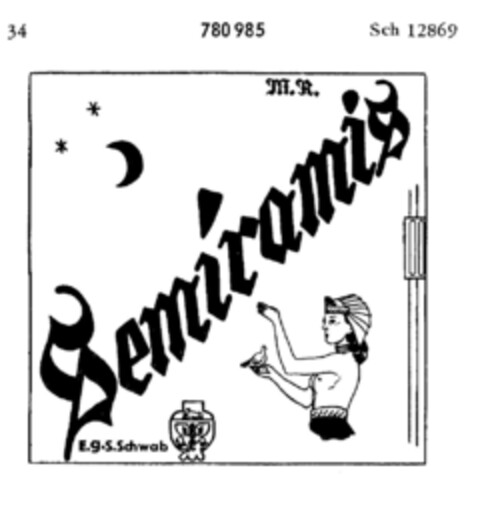 Semiramis E.g.S. Schwab Logo (DPMA, 06.07.1960)